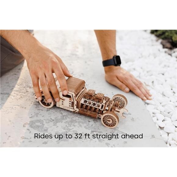 Wood Trick Hot Rod Wooden Model Car Kit to Build - Rides up to 32 feet - - Picture 2 of 7